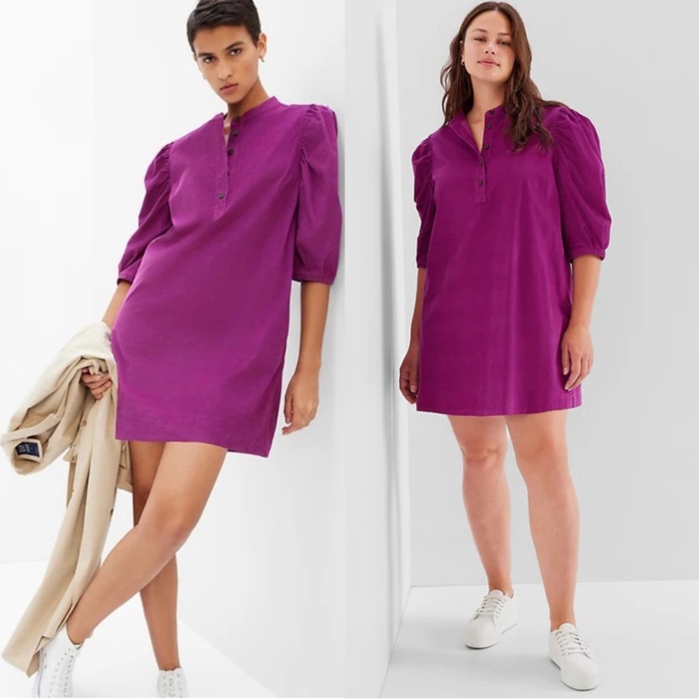 GAP Vibrant Puff Sleeve Corduroy Mini Dress size M - Picture 7 of 17